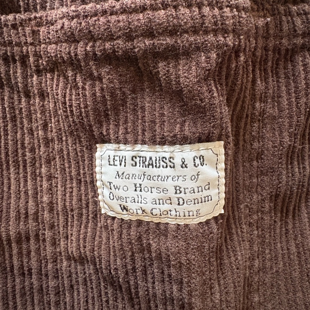 Levi's Women's Dark Brown Corduroy Wide-Leg Overalls - Picture 3 of 3